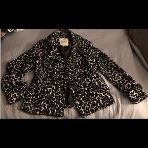 Vtg Y2K Leopard faux furJacket Womens Junior sz L fits misses 8/10 by WET SEAL